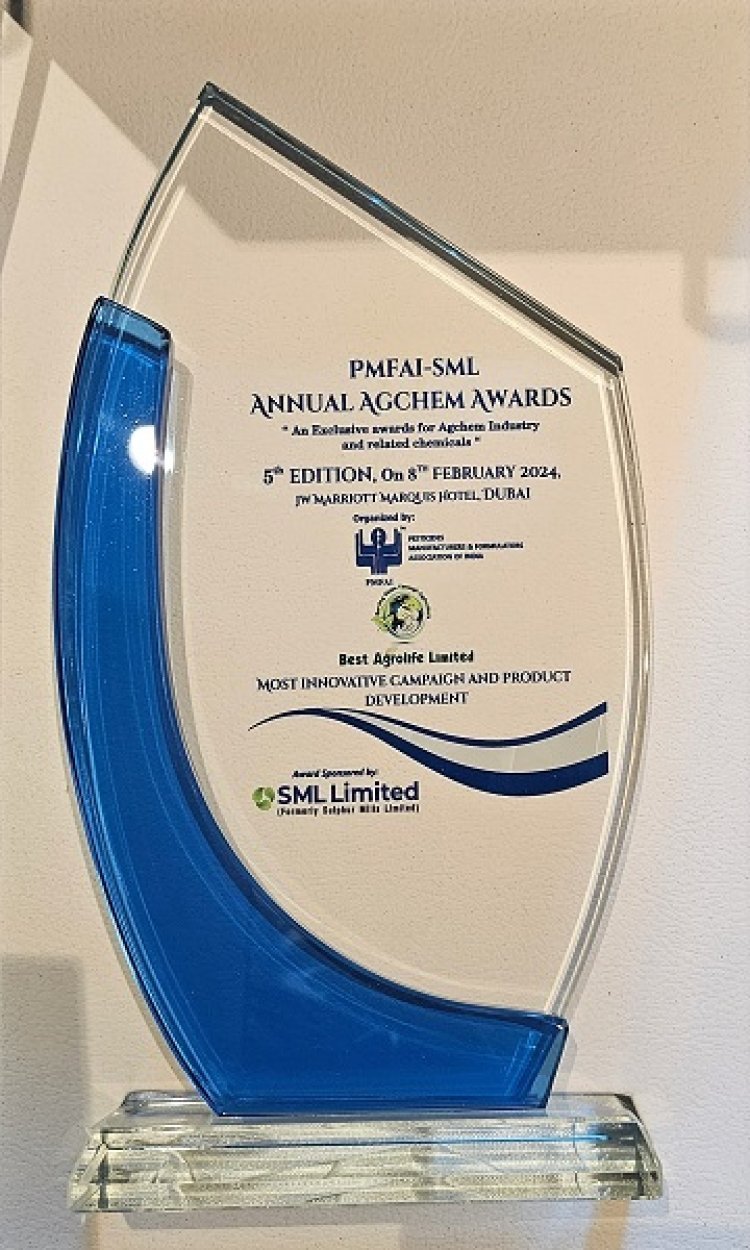 Best Agrolife Clinches Prestigious 'Most Innovative Campaign and Product Development' Award at PMFAI SML Agchem Awards 2024