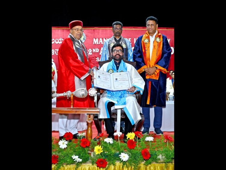 Mangalore University confers Honorary Doctorate on MRG Group Founder Chairman K Prakash Shetty