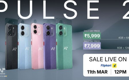 Ai+ Smartphone Unveils Pulse 2 at 5999 with 50MP AI Camera with the Slimmest 6000mAh Battery in this Category; Sale from 11th March at 12 PM