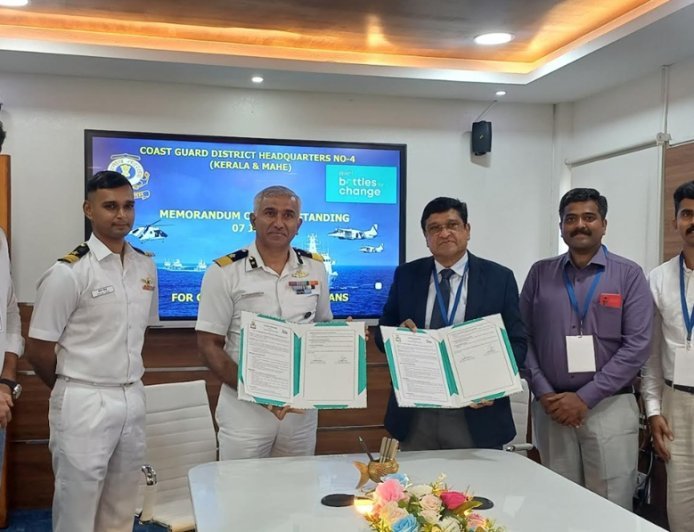 Indian Coast Guard - Kerala & Mahe and Bisleri International Unite for Cleaner Coastlines and a Sustainable Future